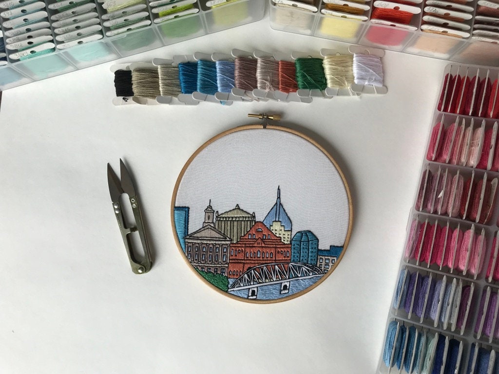 Nashville, TN, Cityscape - Hand Embroidery Pattern (PDF)