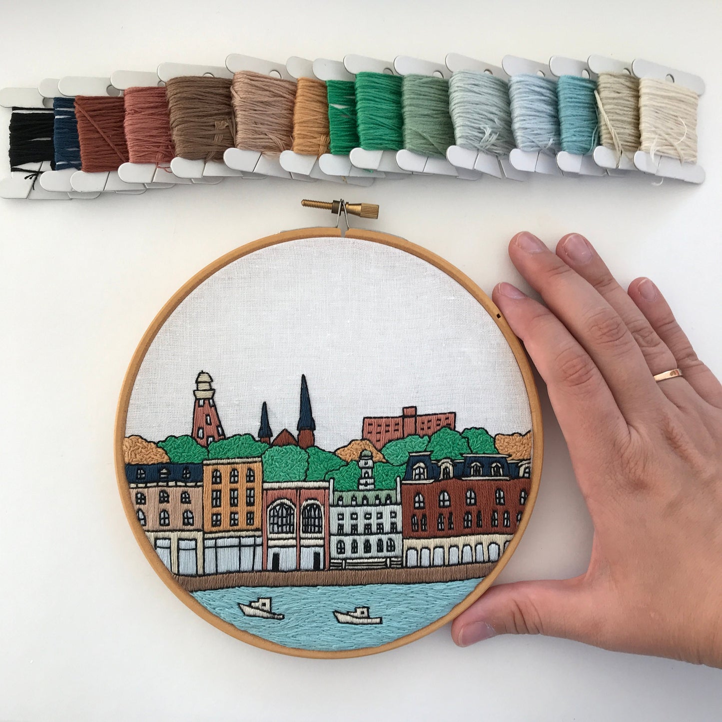 Portland, ME, Cityscape - Hand Embroidery Pattern (PDF)