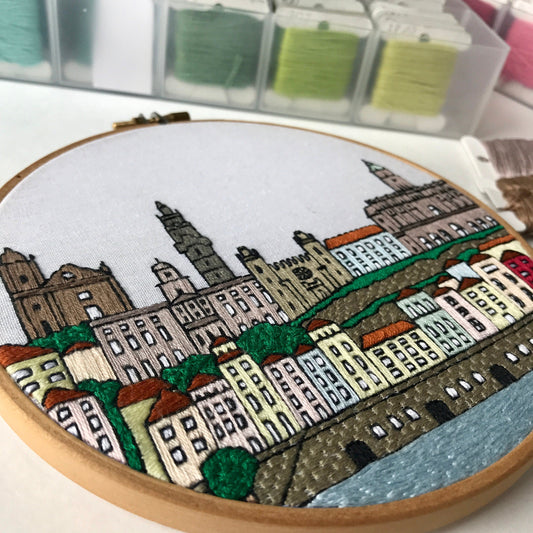 Porto, Portugal, Architecture - Hand Embroidery Pattern (PDF) faimyxstitch.com