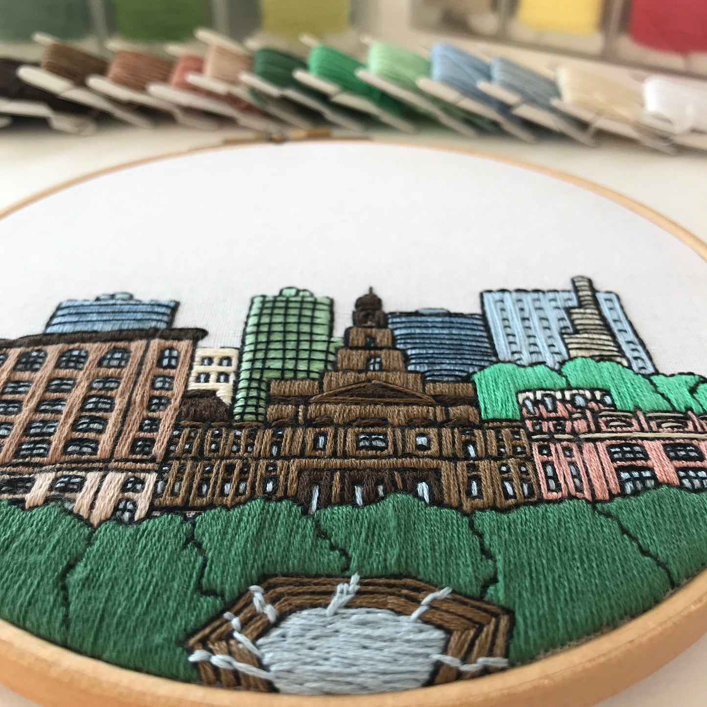 Fort Worth, TX, Cityscape - Hand Embroidery Pattern (PDF)