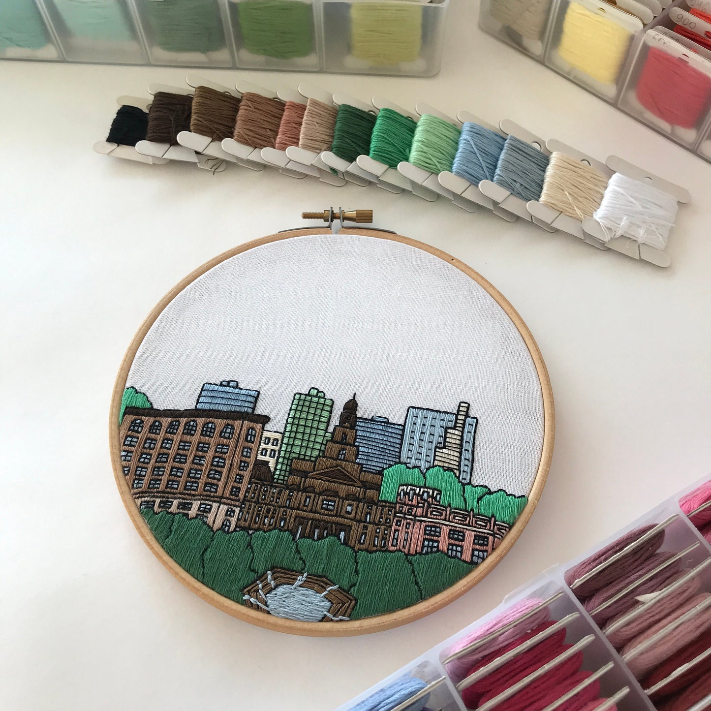 Fort Worth, TX, Cityscape - Hand Embroidery Pattern (PDF)