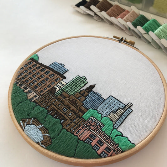 Fort Worth, TX, Cityscape - Hand Embroidery Pattern (PDF) faimyxstitch.com