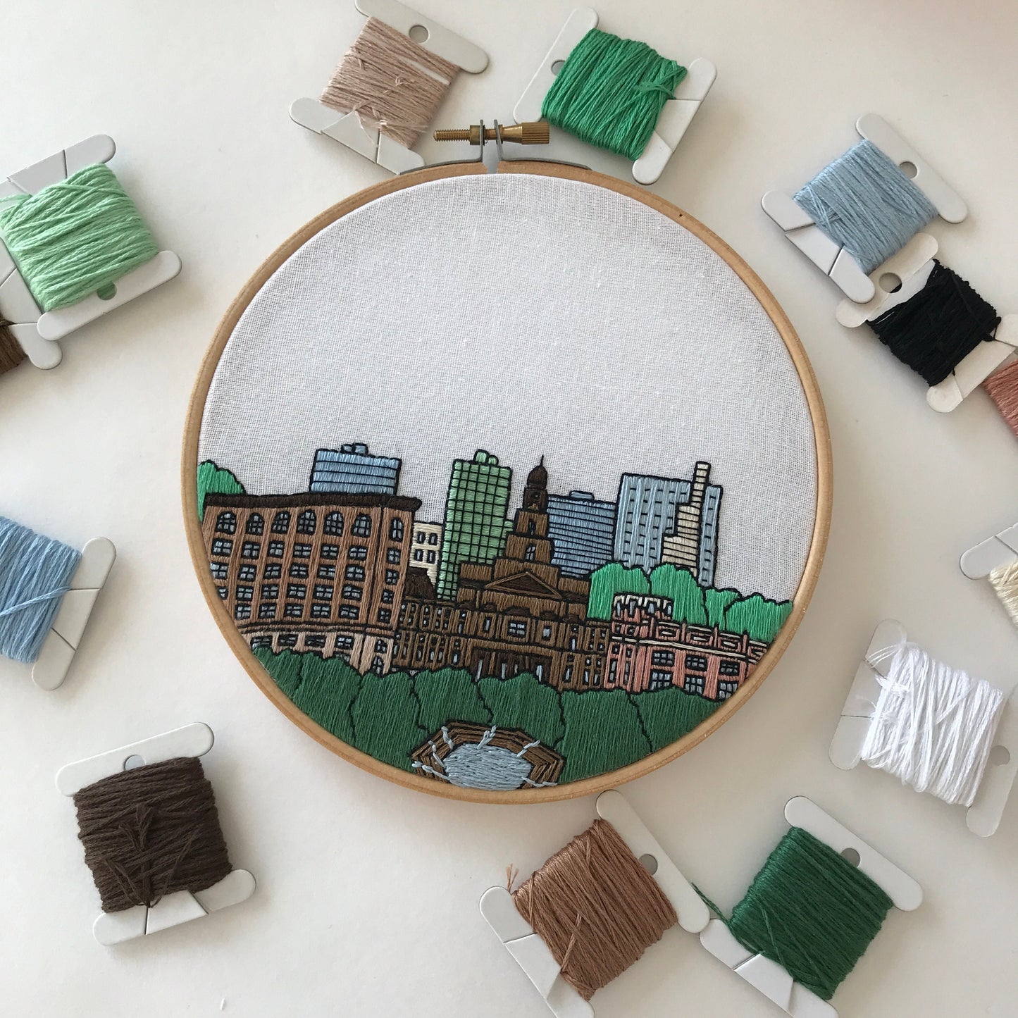 Fort Worth, TX, Cityscape - Hand Embroidery Pattern (PDF)
