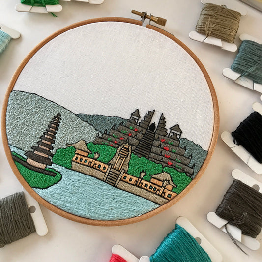 Bali, Indonesia, Landscape - Hand Embroidery Pattern (PDF)