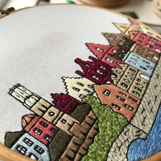 Bruges, Belgium, Architecture - Hand Embroidery Pattern (PDF) faimyxstitch.com
