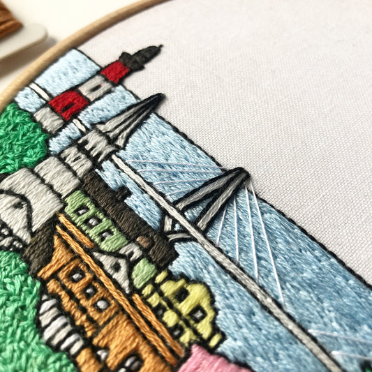 Charleston, SC, Cityscape - Hand Embroidery Pattern (PDF)