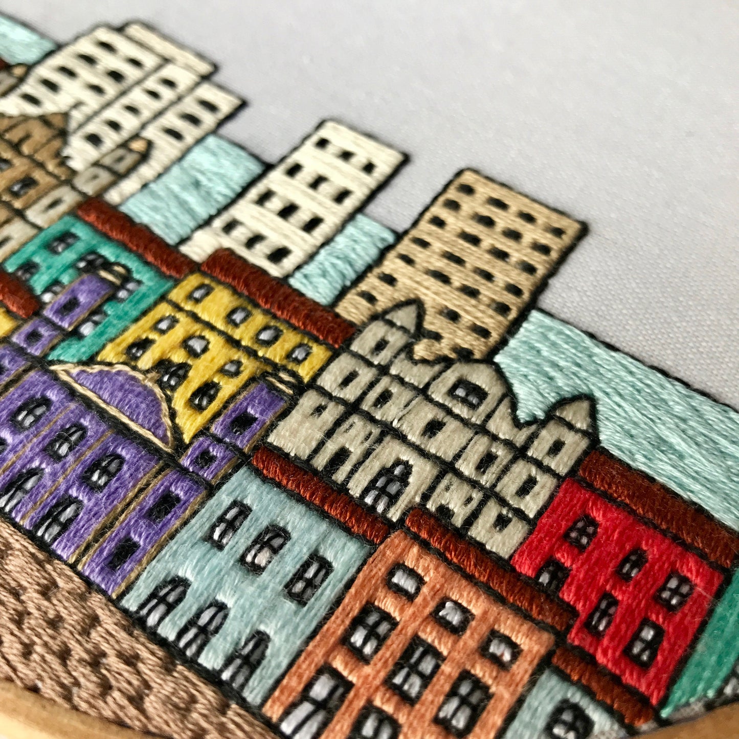 Salvador da Bahia, Brazil, Cityscape - Hand Embroidery Pattern (PDF)