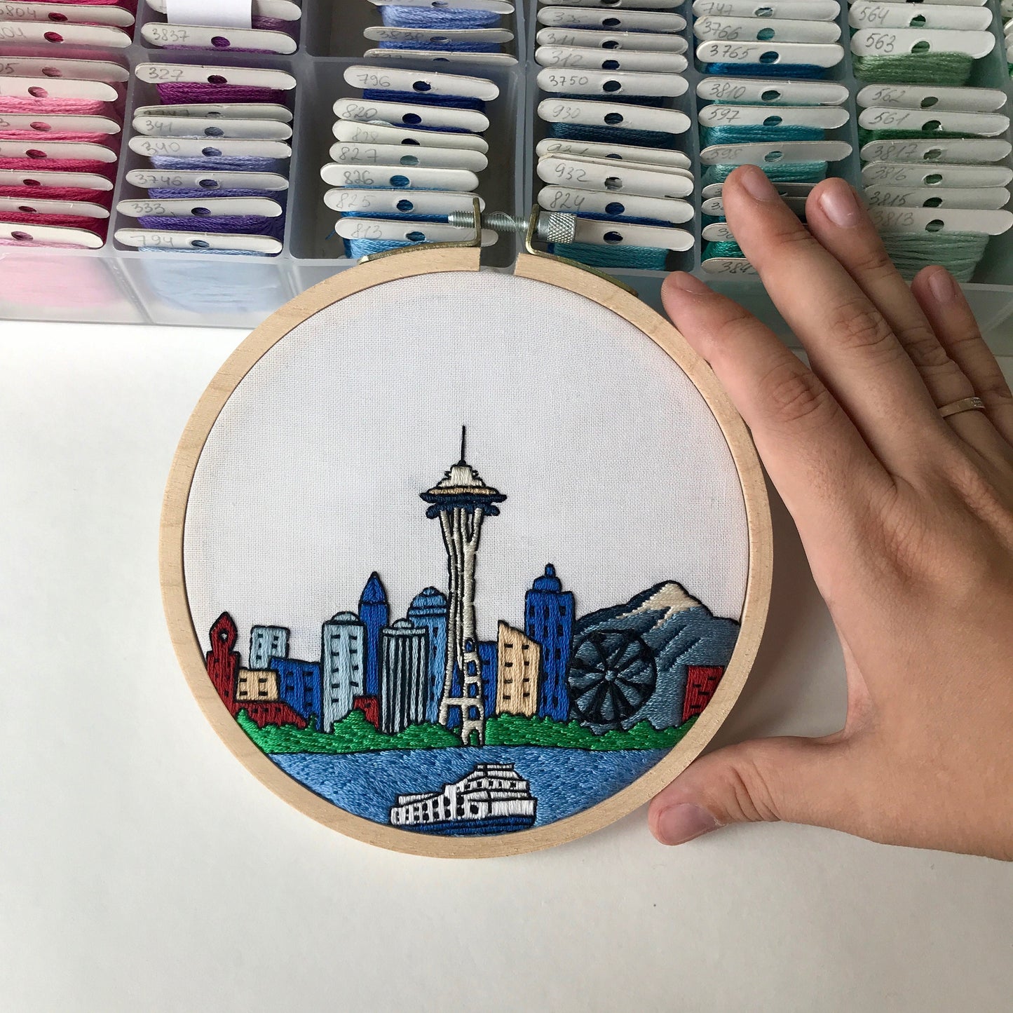 Seattle, WA, Skyline - Hand Embroidery Pattern (PDF)