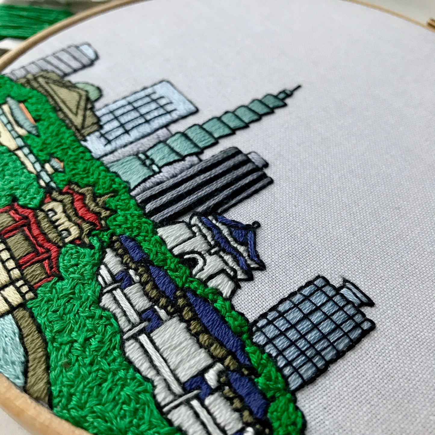 Taipei, Taiwan, Cityscape - Hand Embroidery Pattern (PDF)