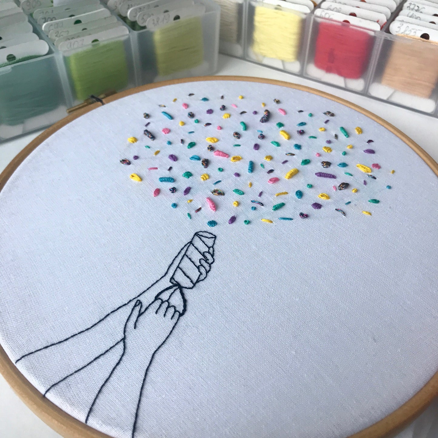 Party Popper - Hand Embroidery Pattern (PDF)
