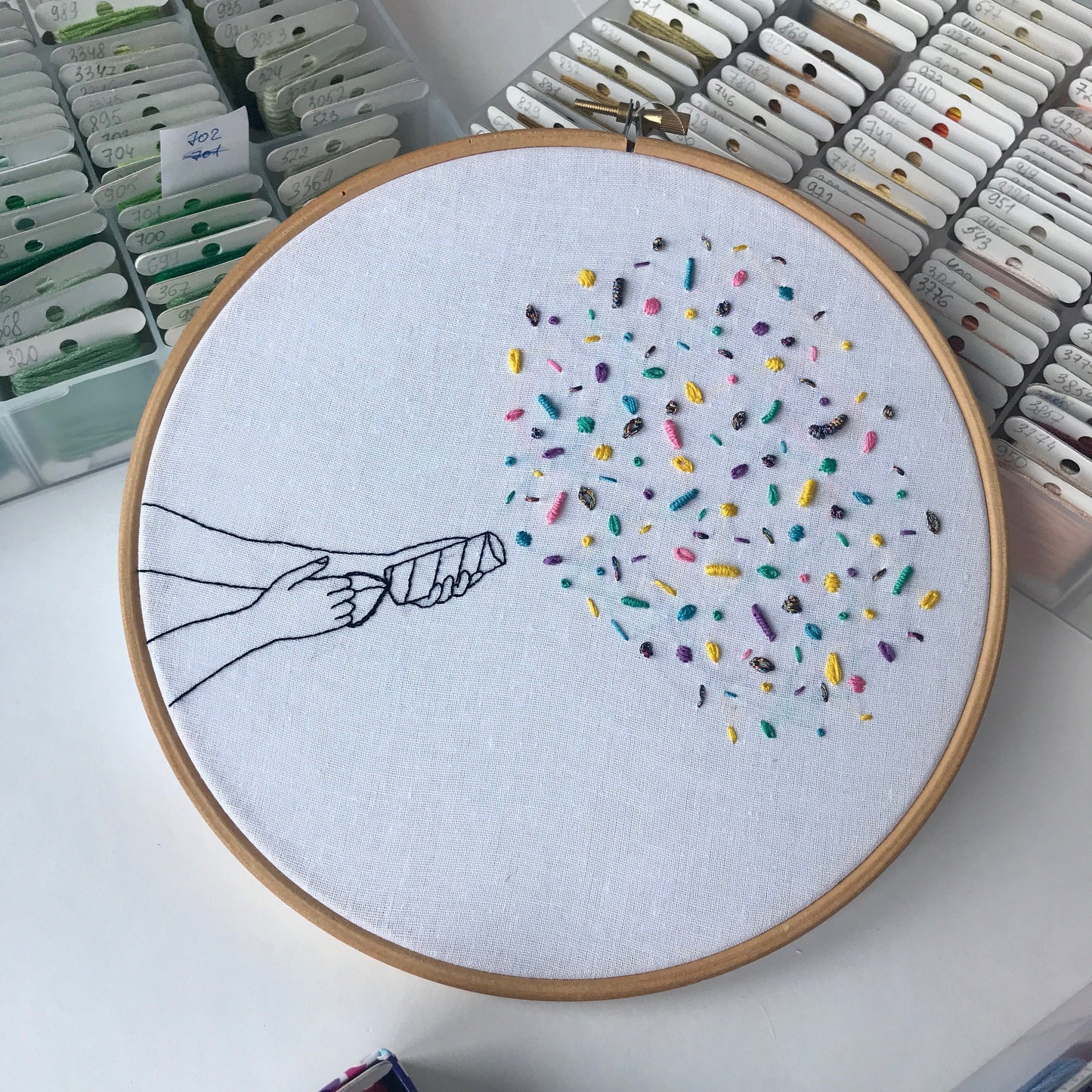 Party Popper - Hand Embroidery Pattern (PDF)