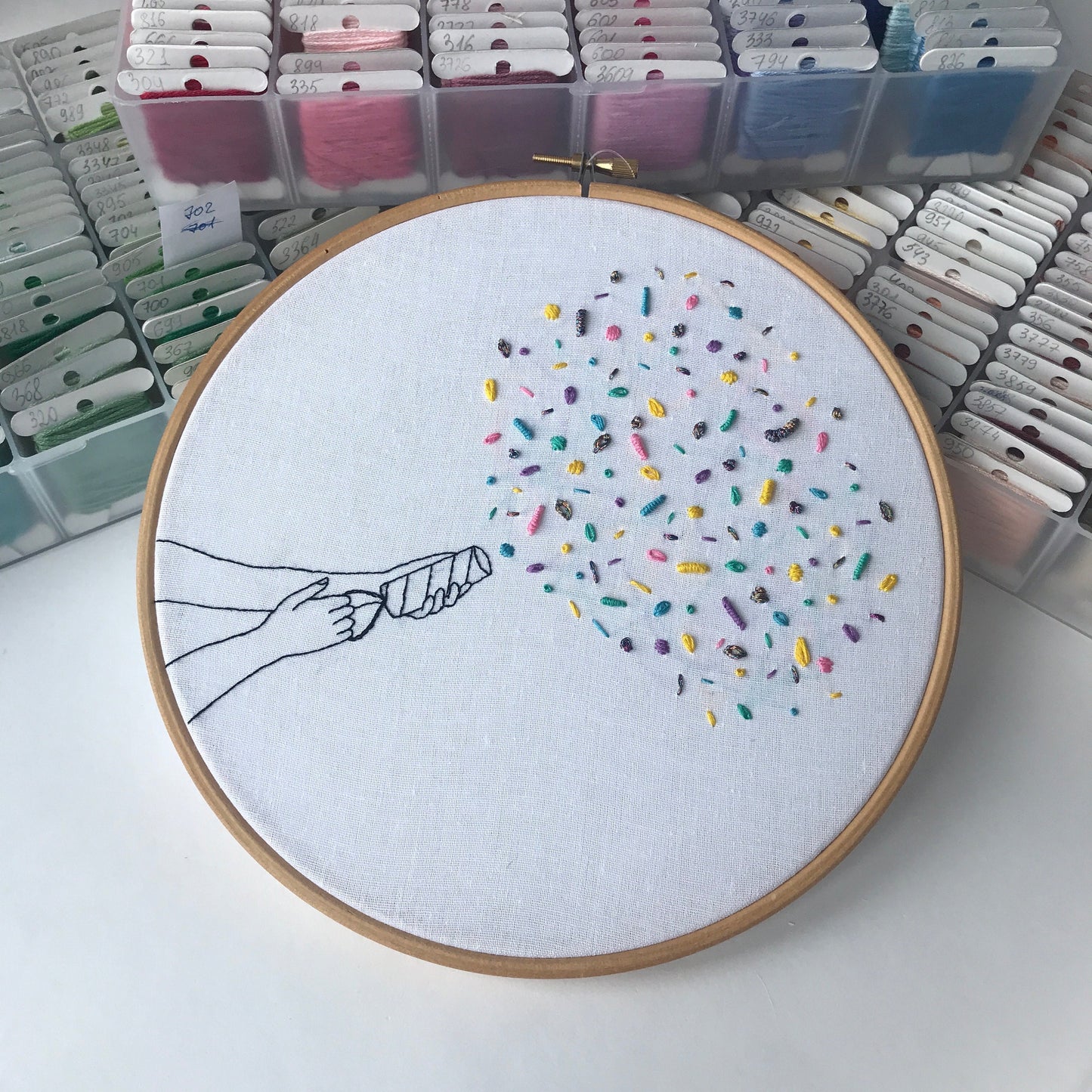 Party Popper - Hand Embroidery Pattern (PDF)