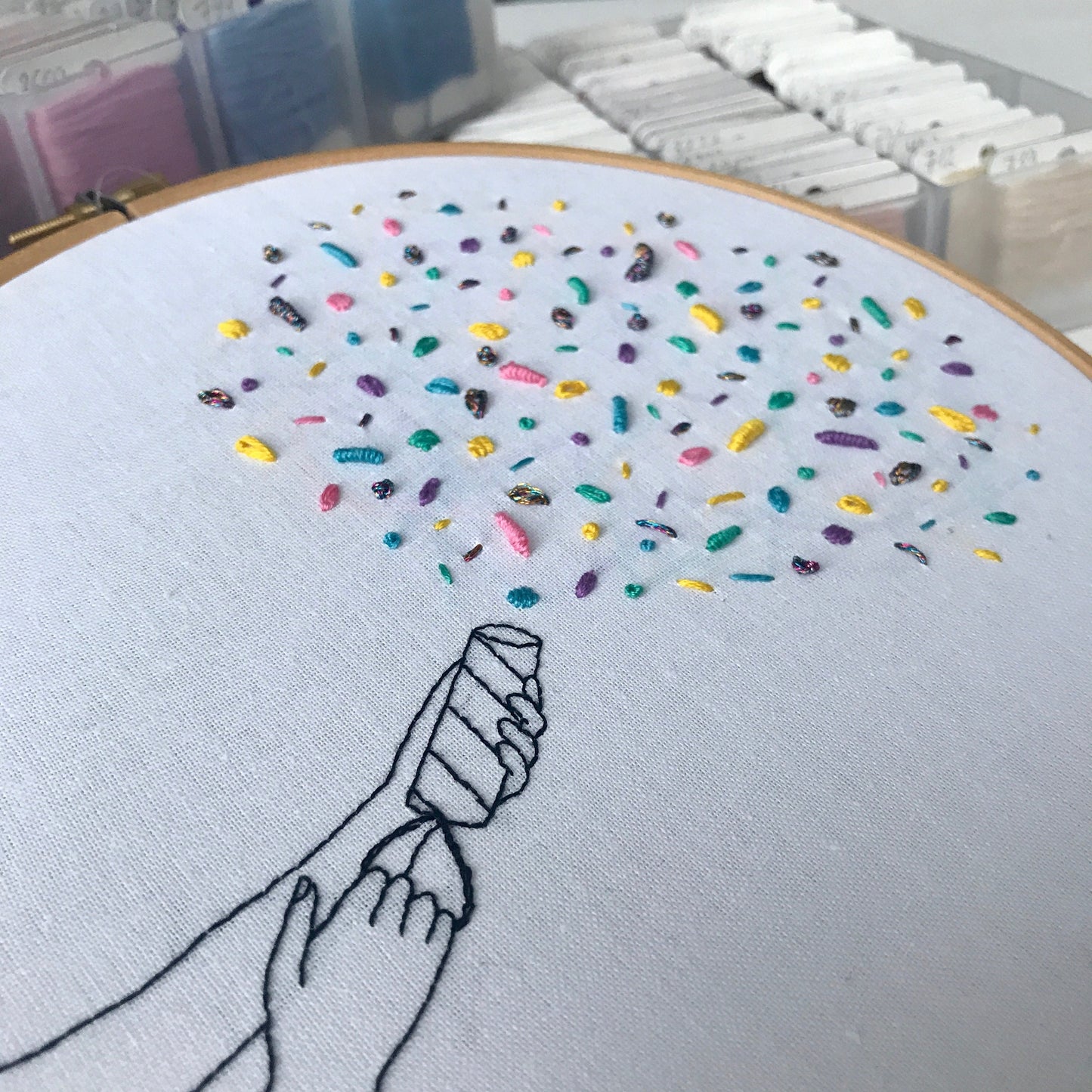 Party Popper - Hand Embroidery Pattern (PDF)
