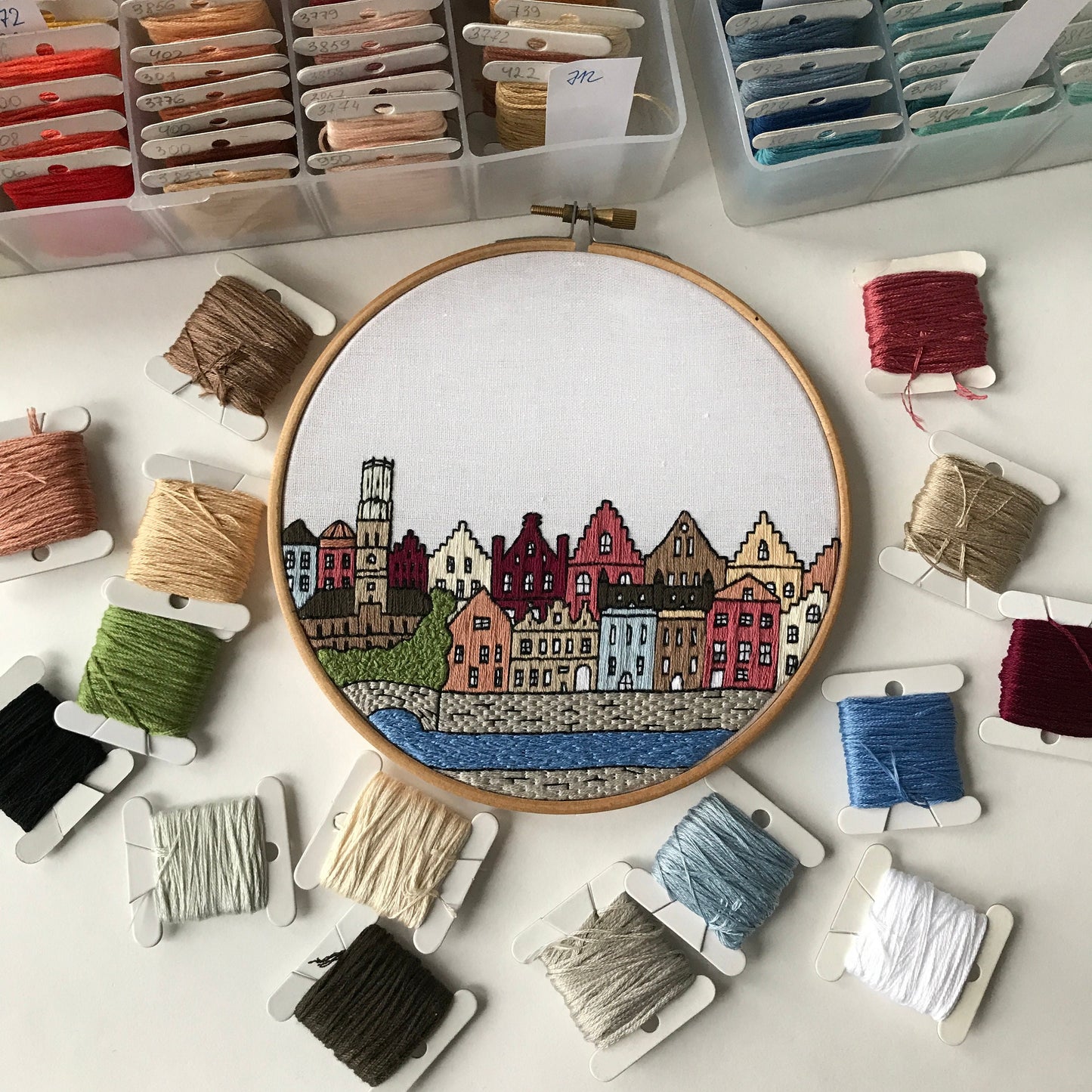 Bruges, Belgium, Architecture - Hand Embroidery Pattern (PDF)