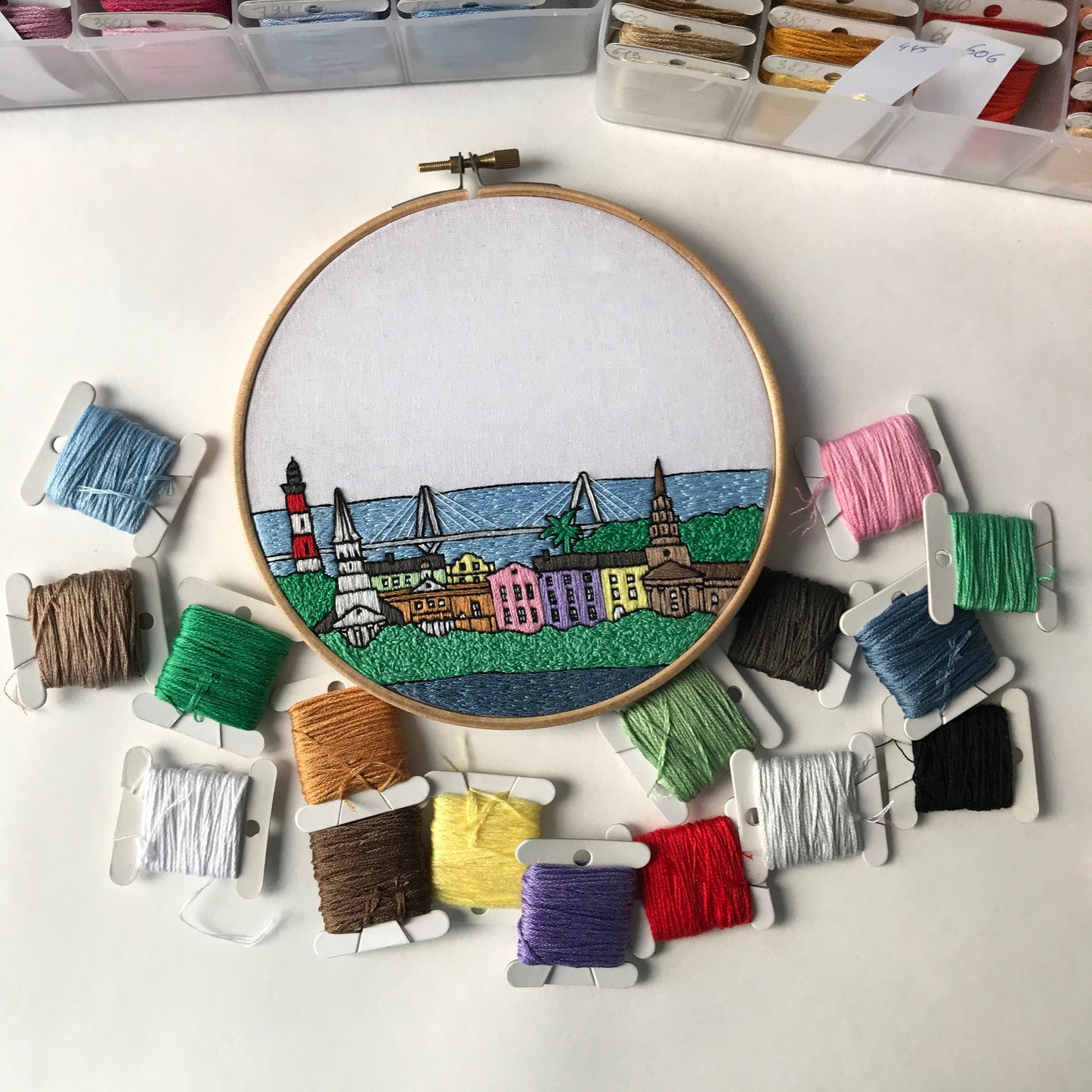 Charleston, SC, Cityscape - Hand Embroidery Pattern (PDF)