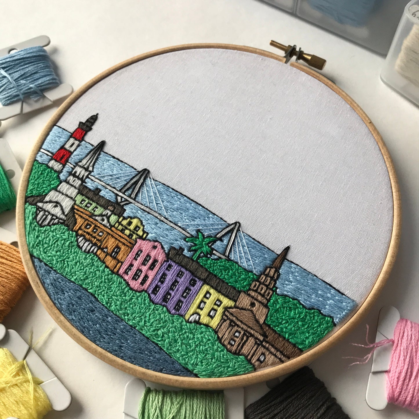 Charleston, SC, Cityscape - Hand Embroidery Pattern (PDF)