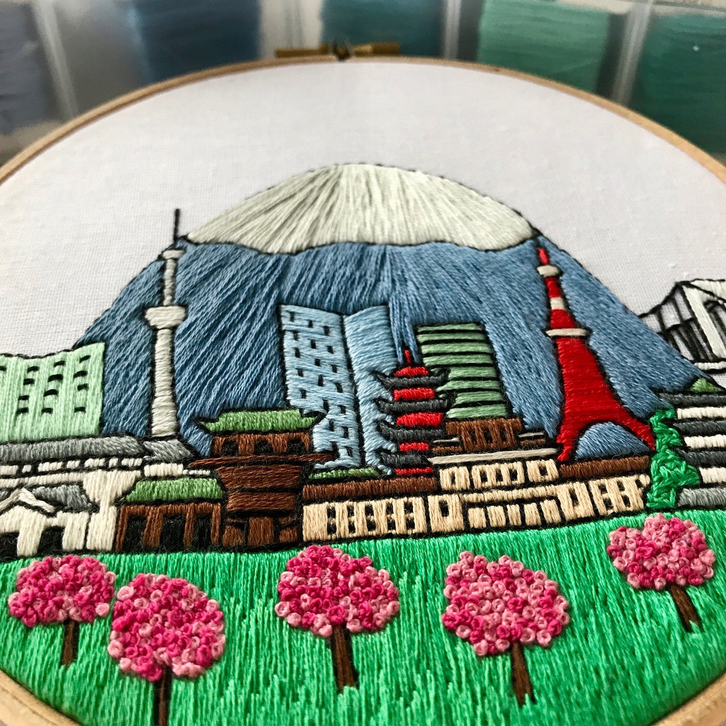 Tokyo, Japan, Cityscape - Hand Embroidery Pattern (PDF)