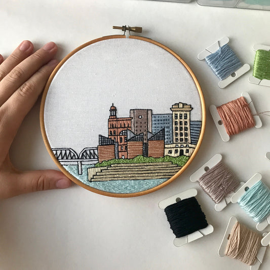 Chattanooga, TN, Cityscape - Hand Embroidery Pattern (PDF)