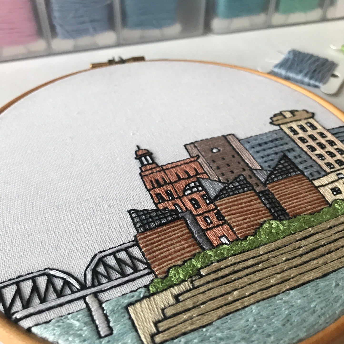 Chattanooga, TN, Cityscape - Hand Embroidery Pattern (PDF)