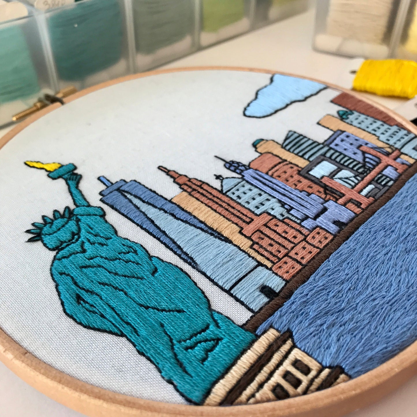 New York, NY, Skyline - Hand Embroidery Pattern (PDF)
