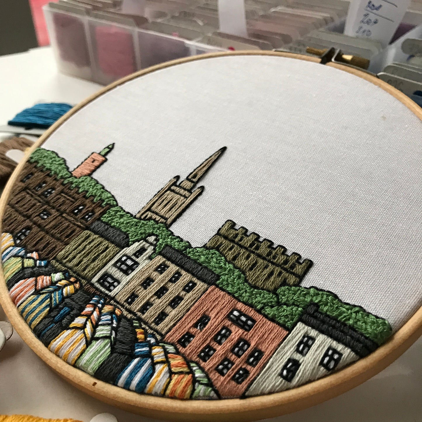 Norwich, United Kingdom, Cityscape - Hand Embroidery Pattern (PDF)