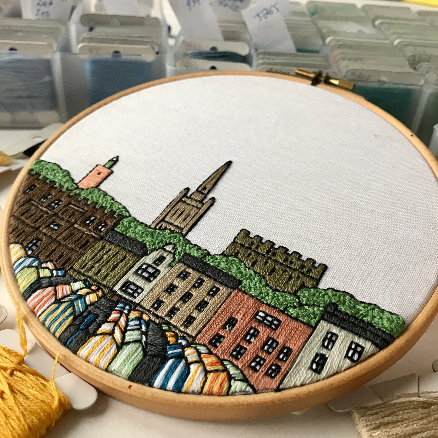 Norwich, United Kingdom, Cityscape - Hand Embroidery Pattern (PDF)