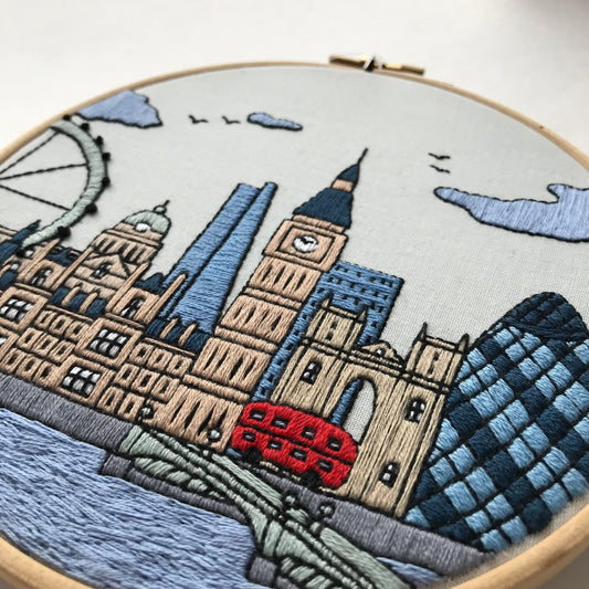 London, United Kingdom, Cityscape - Hand Embroidery Pattern (PDF) faimyxstitch.com
