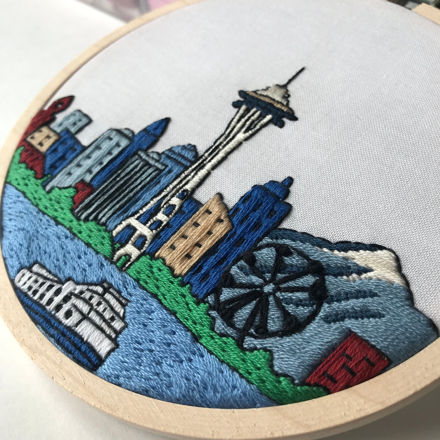 Seattle, WA, Skyline - Hand Embroidery Pattern (PDF)