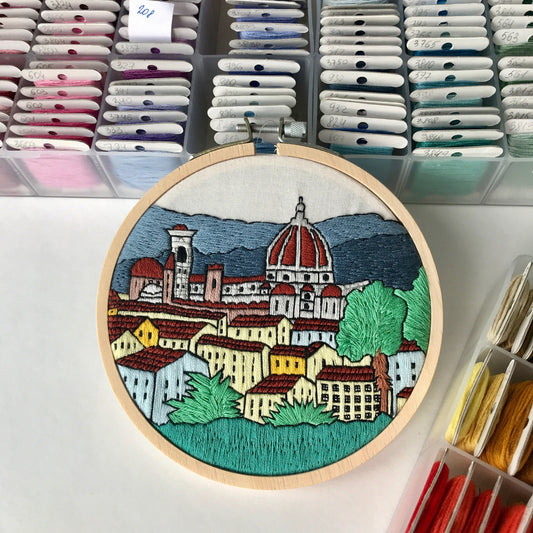 Florence, Italy, Cityscape - Hand Embroidery Pattern (PDF) faimyxstitch.com