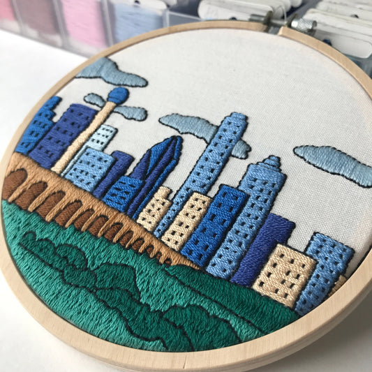 Dallas, TX, Cityscape - Hand Embroidery Pattern (PDF)