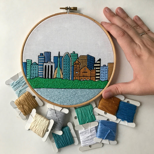 Perth, Australia, Cityscape - Hand Embroidery Pattern (PDF) faimyxstitch.com