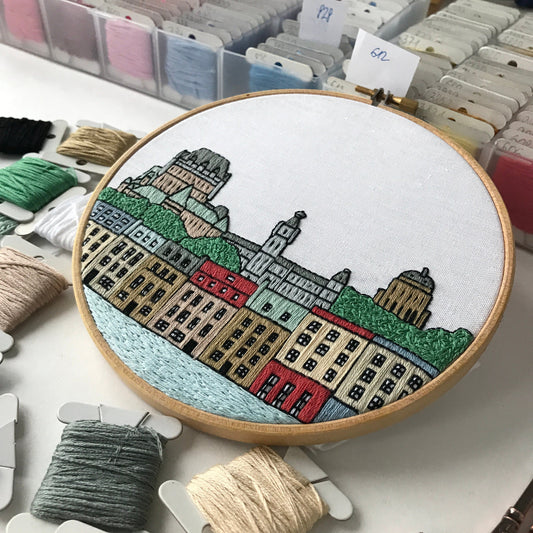 Quebec, Canada, Landmarks - Hand Embroidery Pattern (PDF) faimyxstitch.com