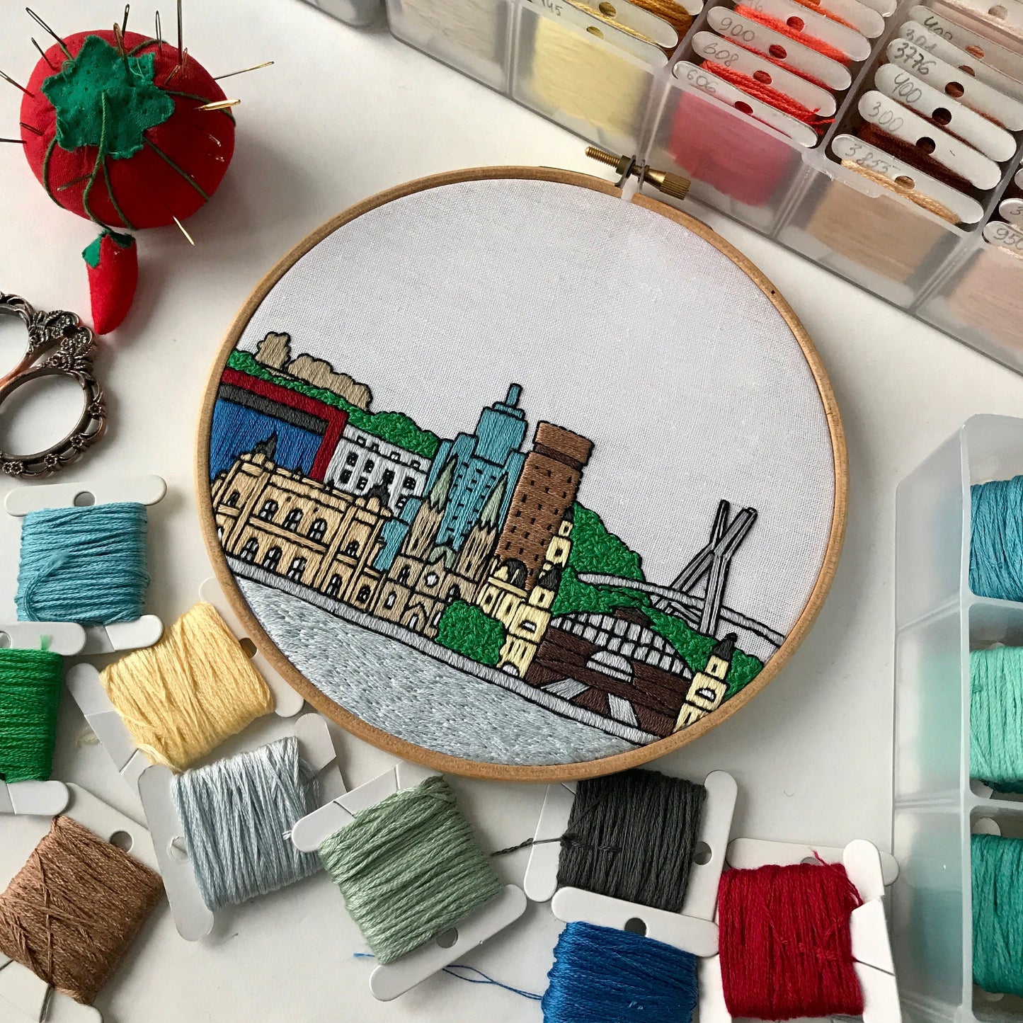 Sao Paulo, Brazil, Cityscape - Hand Embroidery Pattern (PDF)