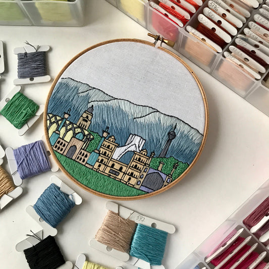 Tehran, Iran, Cityscape - Hand Embroidery Pattern (PDF)