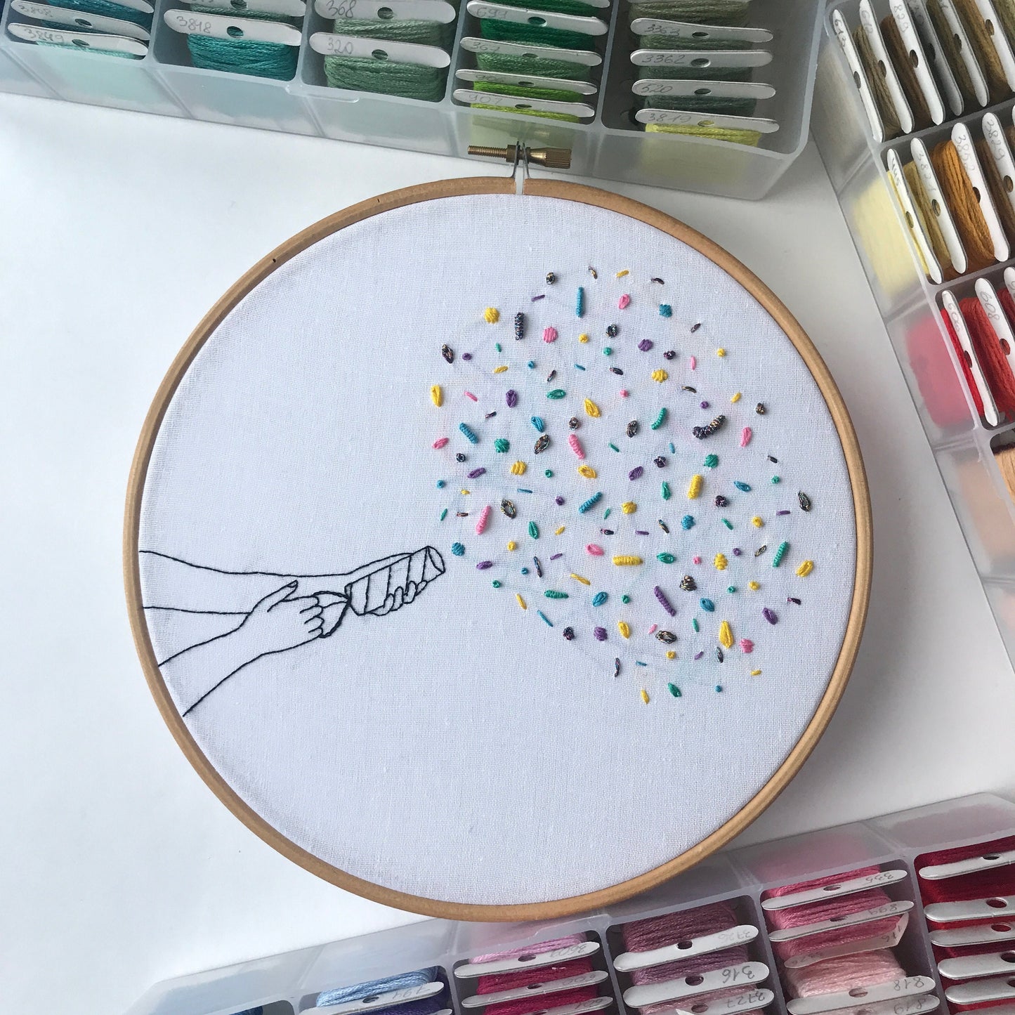 Party Popper - Hand Embroidery Pattern (PDF)