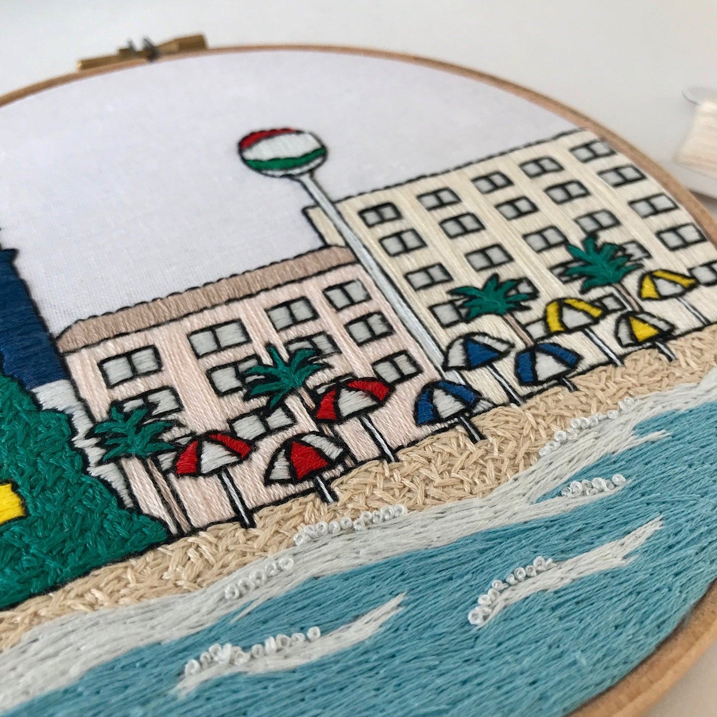 Pensacola Beach, FL, Seascape - Hand Embroidery Pattern (PDF)