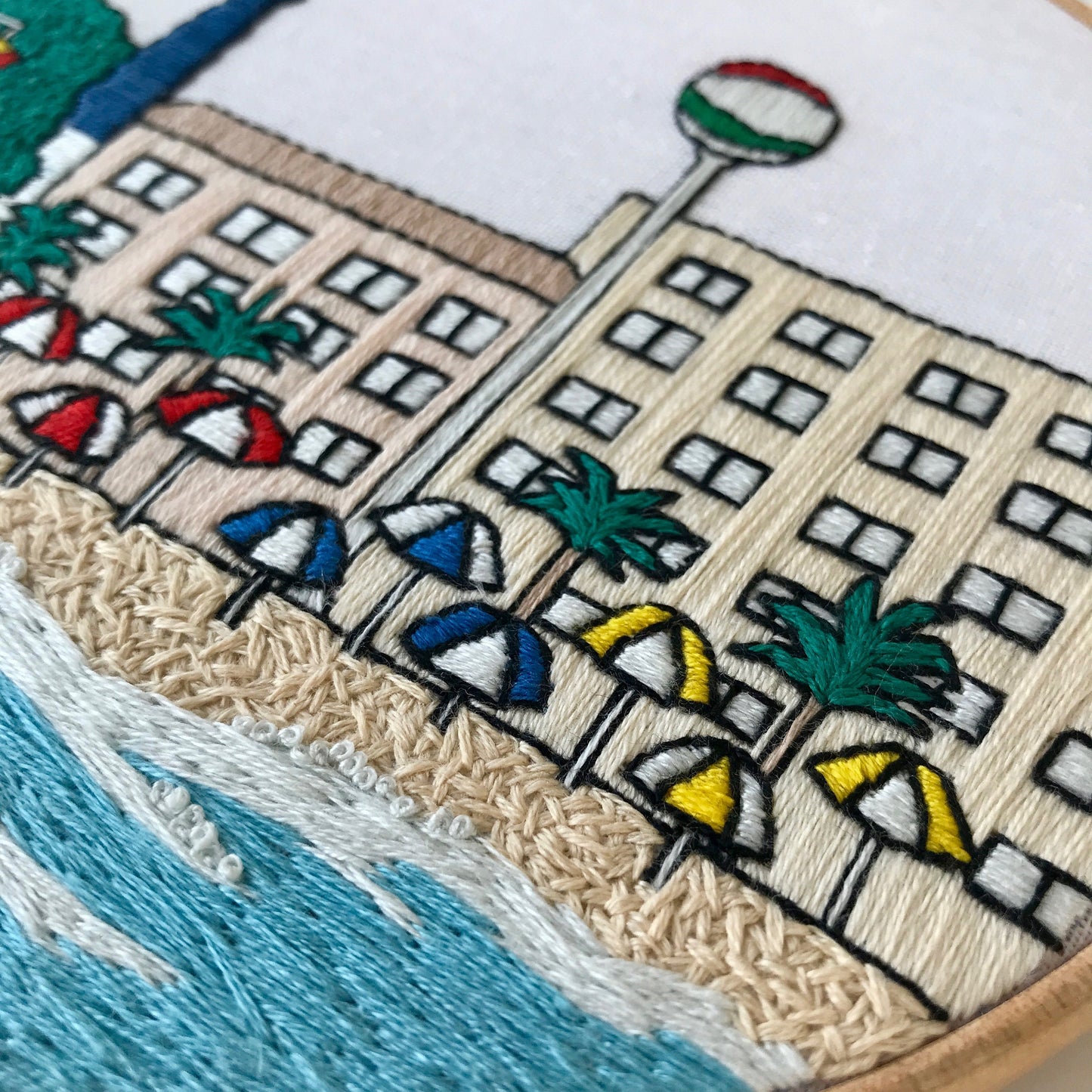 Pensacola Beach, FL, Seascape - Hand Embroidery Pattern (PDF)