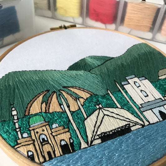 Islamabad, Pakistan, Stadtbild – Handstickmuster (PDF)