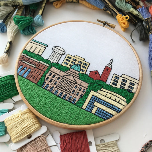 College Station, TX, Cityscape - Hand Embroidery Pattern (PDF)