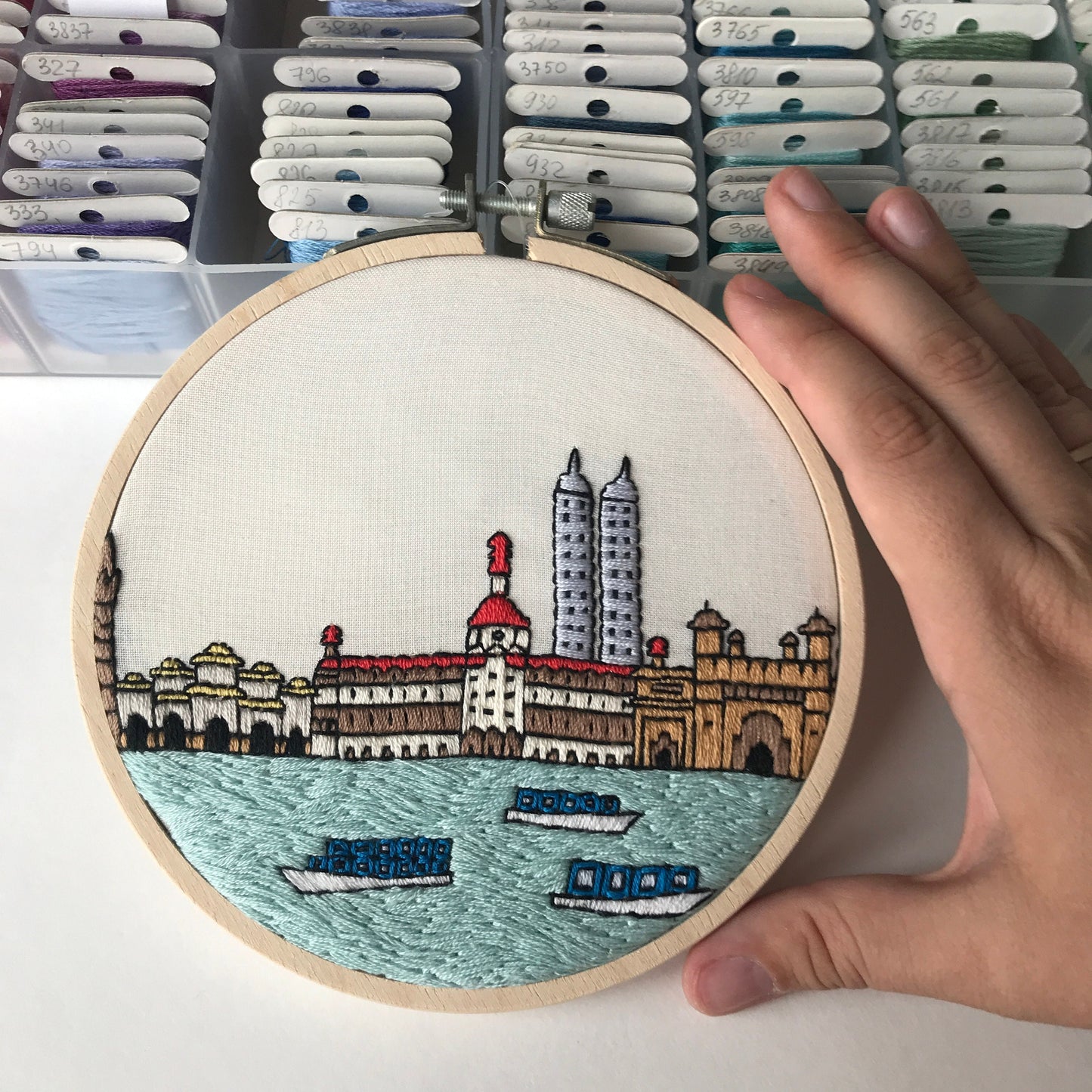 Mumbai, India, Cityscape - Hand Embroidery Pattern (PDF)