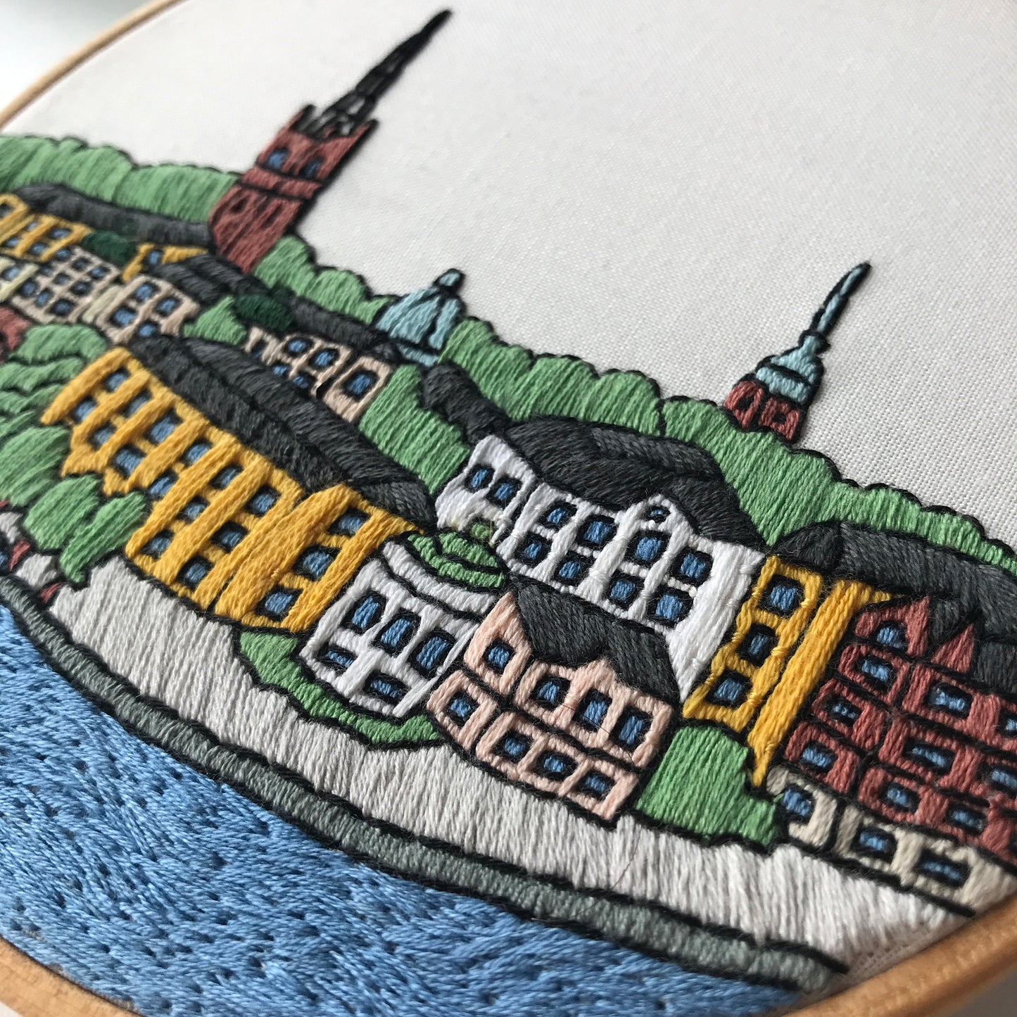 Stockholm, Sweden, Cityscape - Hand Embroidery Pattern (PDF)