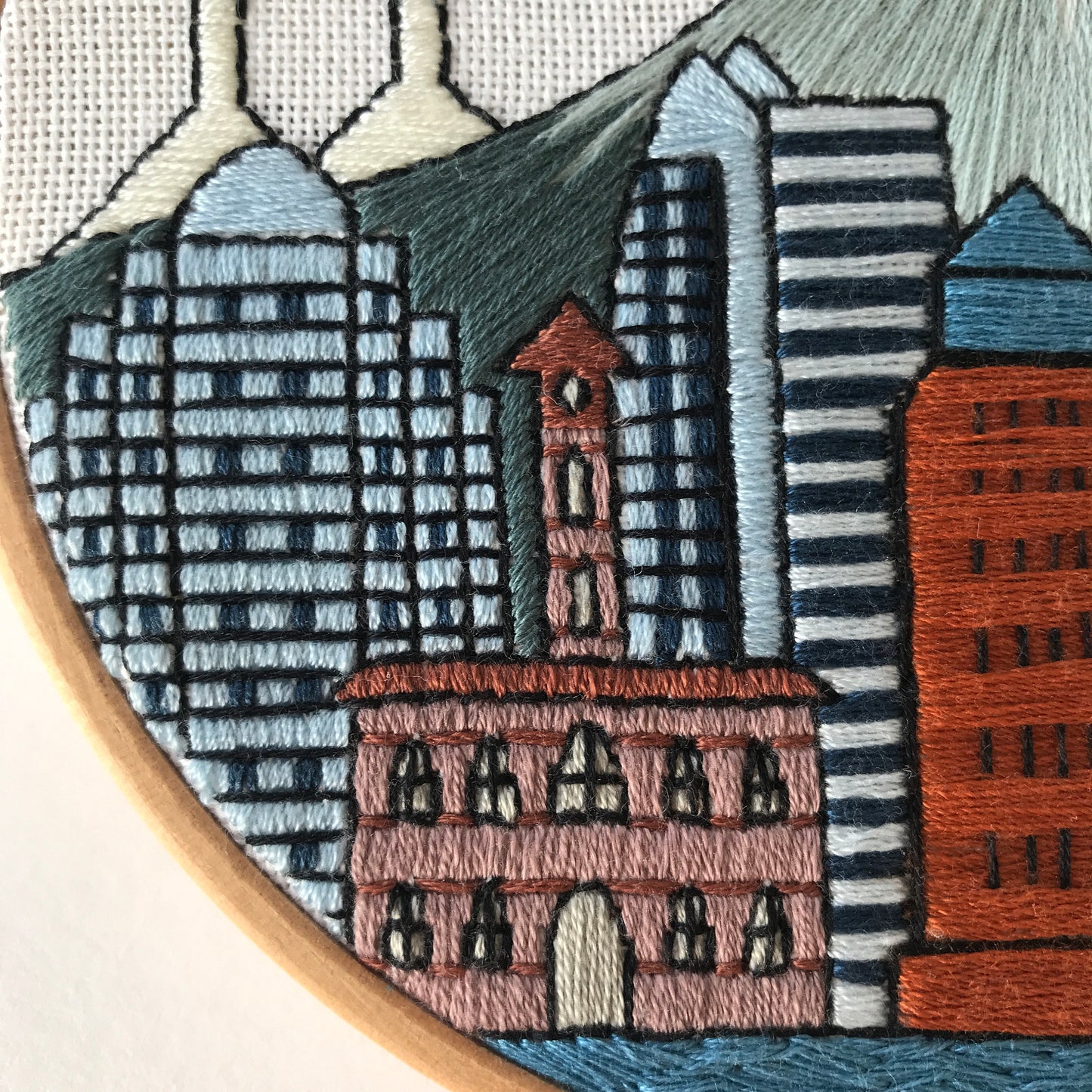 Portland OR, United States, Cityscape - Hand Embroidery Pattern (PDF)
