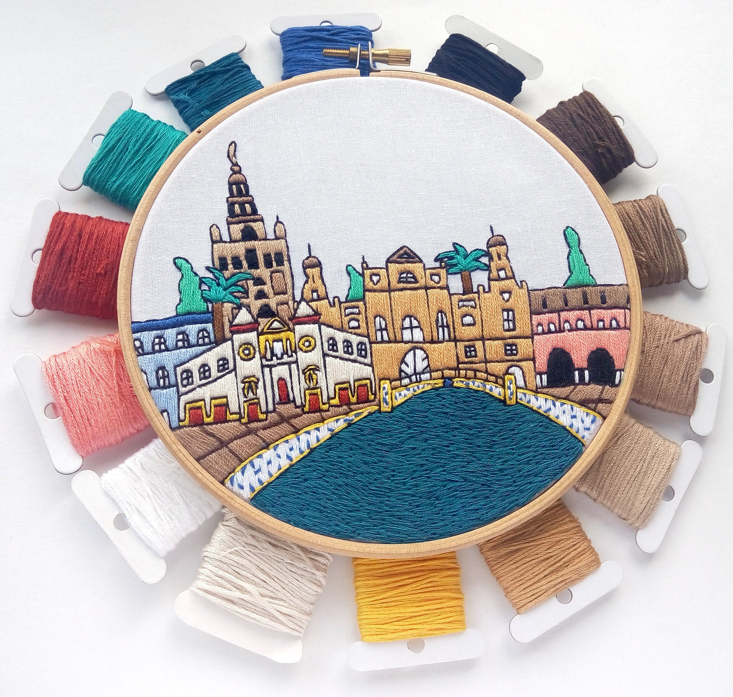 Seville, Spain, Cityscape - Hand Embroidery Pattern (PDF)