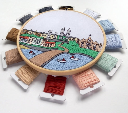 St. Andrews, United Kingdom, Landmarks - Hand Embroidery Pattern (PDF)
