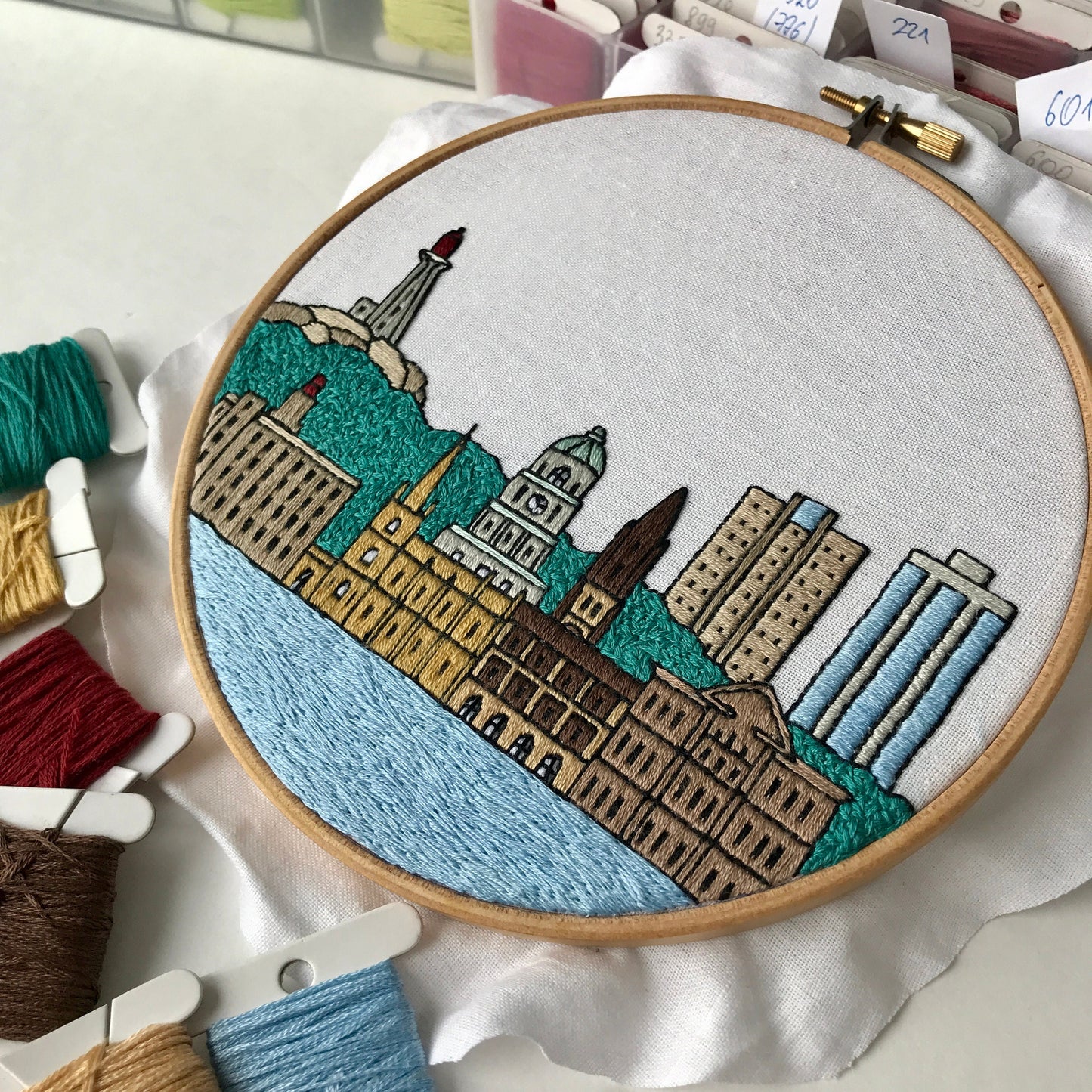 Halifax, Nova Scotia, Harbor - Hand Embroidery Pattern (PDF)