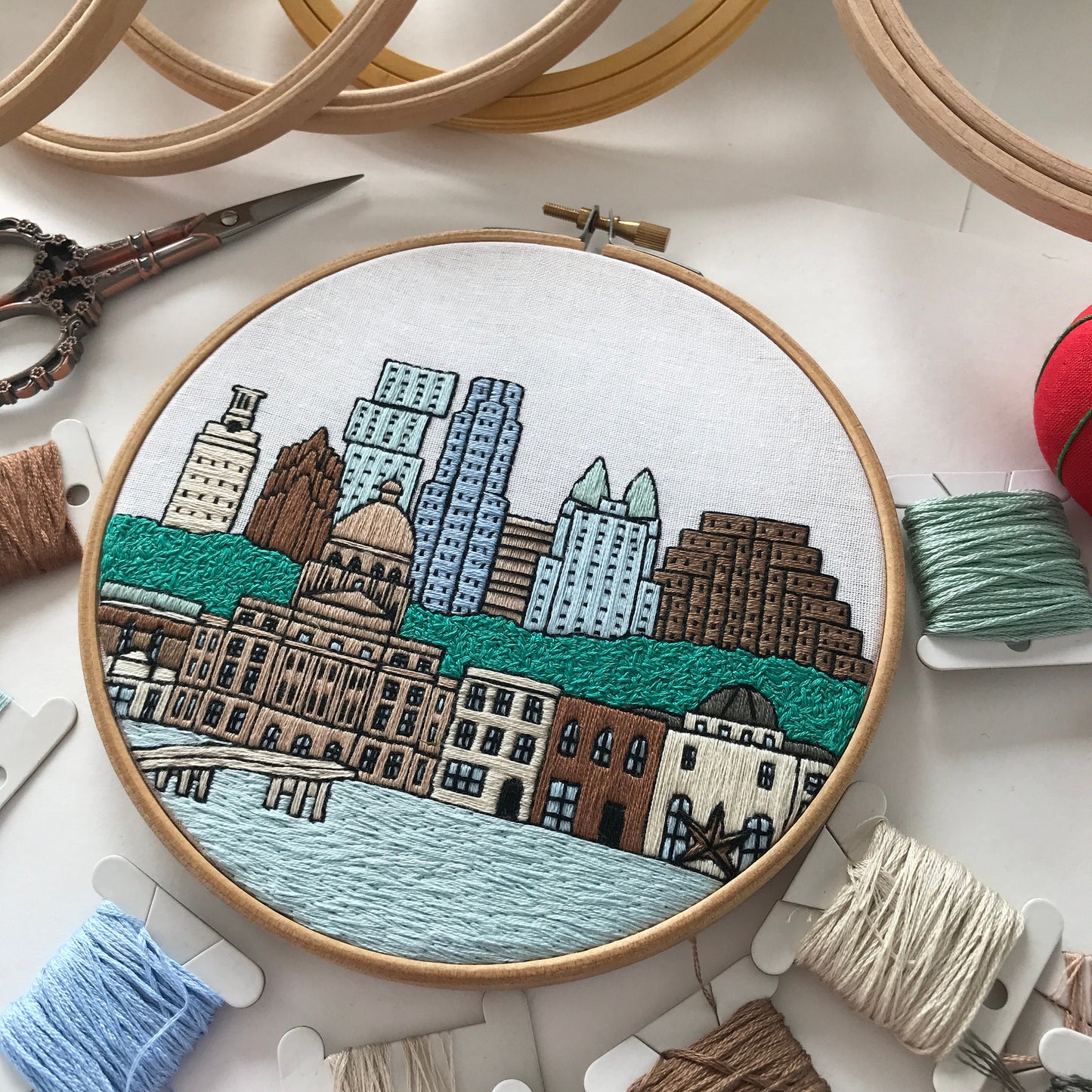 Austin, TX, Cityscape - Hand Embroidery Pattern (PDF)