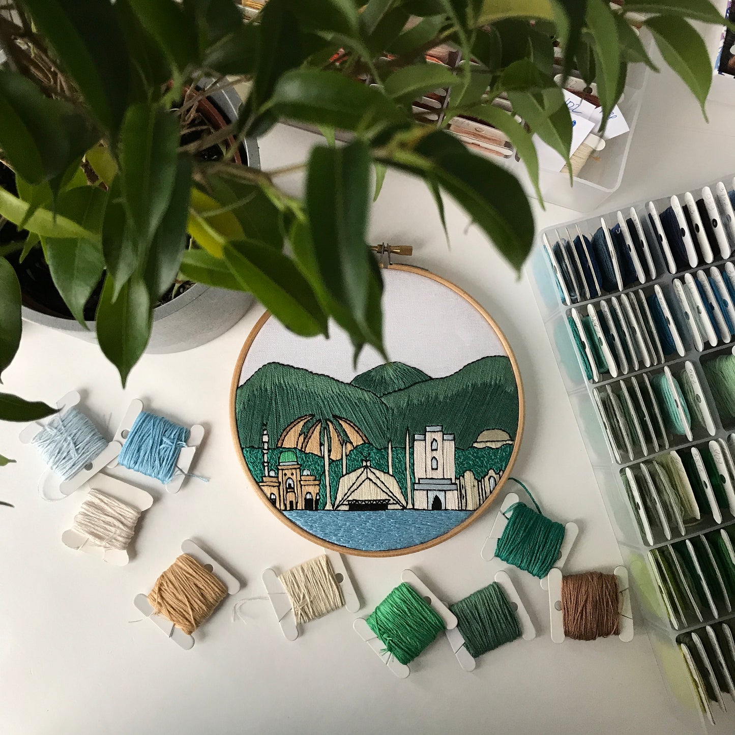Islamabad, Pakistan, Cityscape - Hand Embroidery Pattern (PDF)