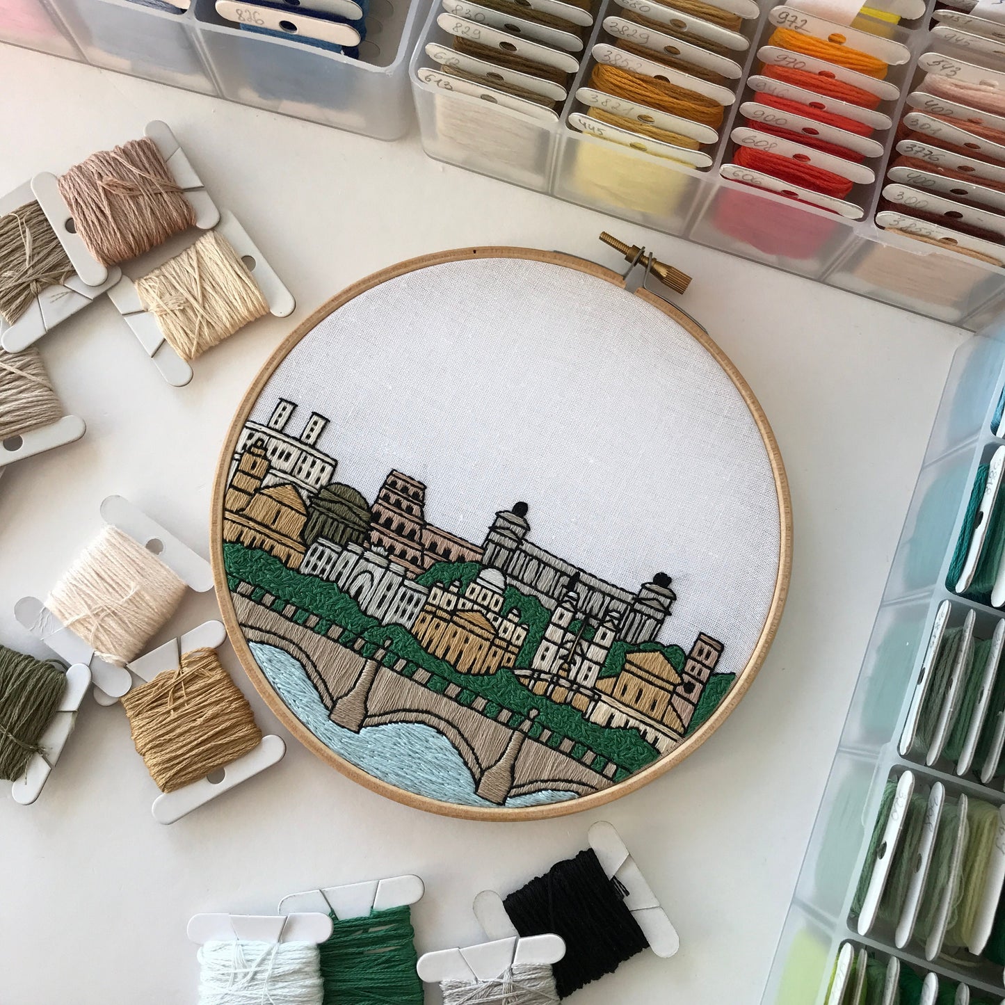 Rome, Italy, Landmarks - Hand Embroidery Pattern (PDF)