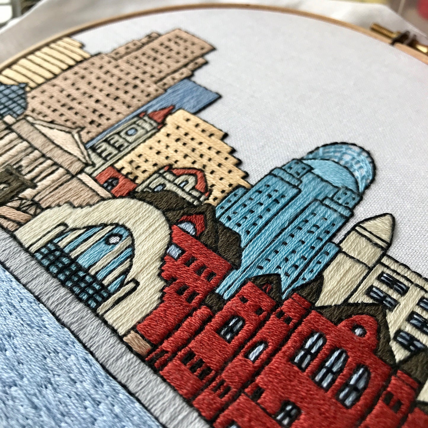 Cincinnati, OH, Cityscape - Hand Embroidery Pattern (PDF)