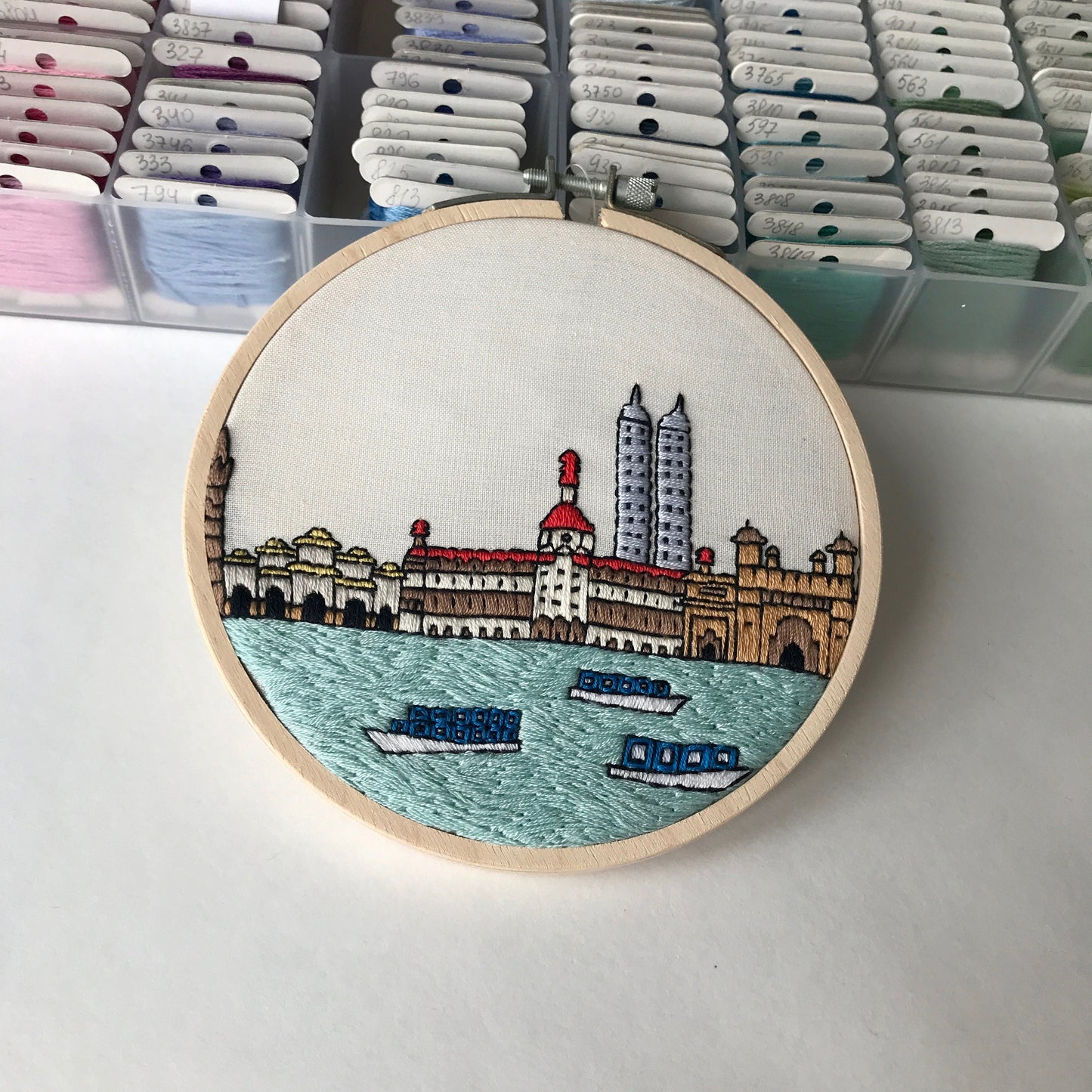 Mumbai, India, Cityscape - Hand Embroidery Pattern (PDF)